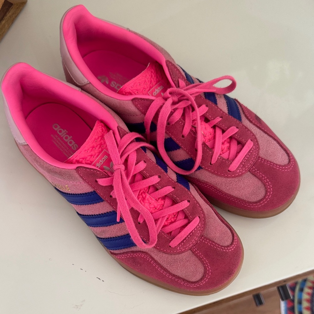 adidas Pink and Blue Retro Runner Sneakers